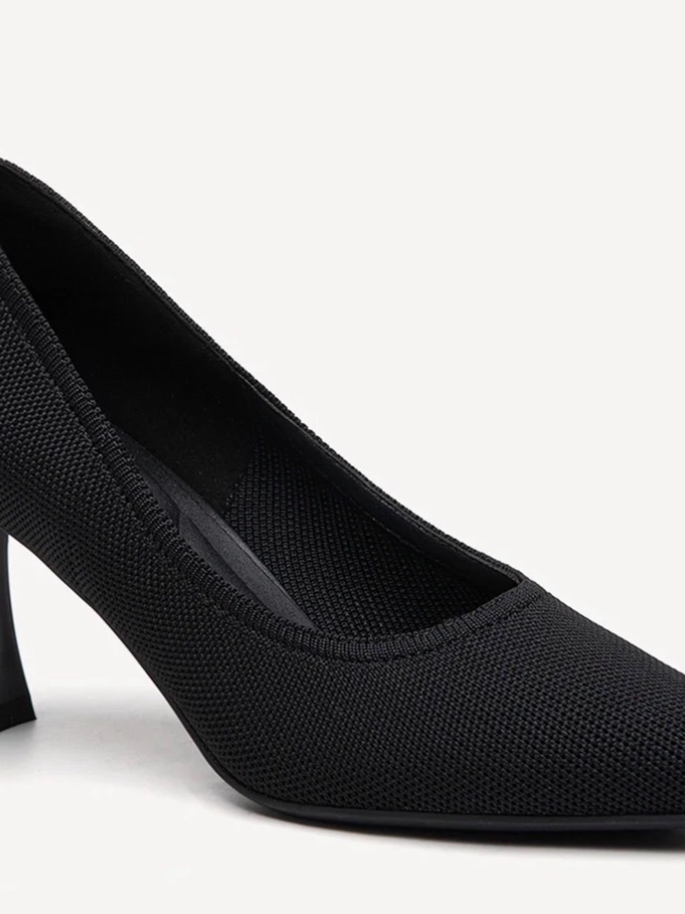 Women’s Black Knit Pointed Toe Pump - Cosy Island